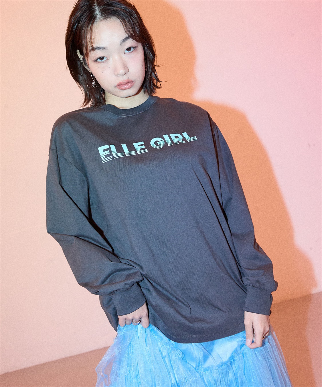 ELLEgirl オーバーサイズロゴプリントロンT_sub_3