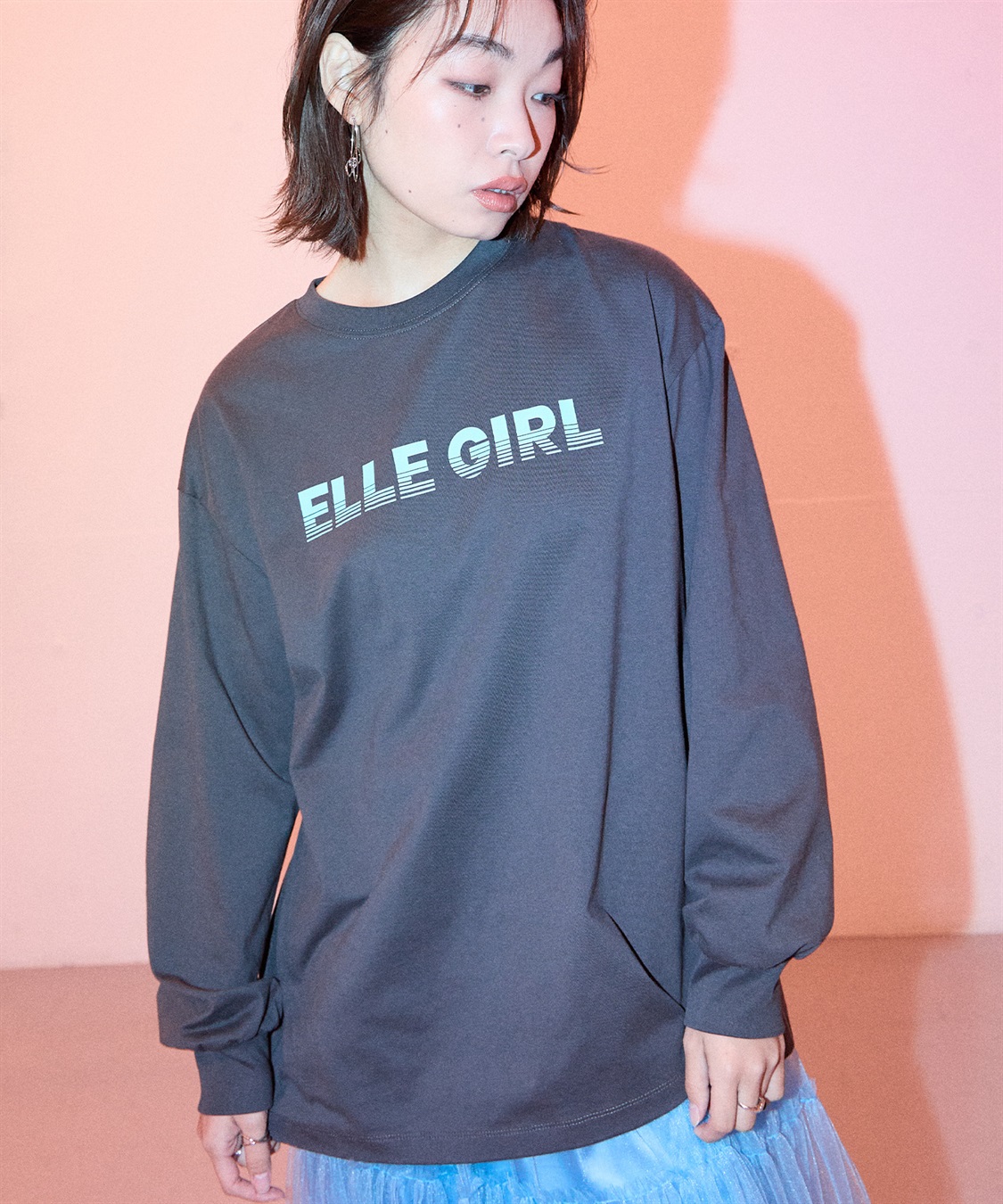 ELLEgirl オーバーサイズロゴプリントロンT_sub_4