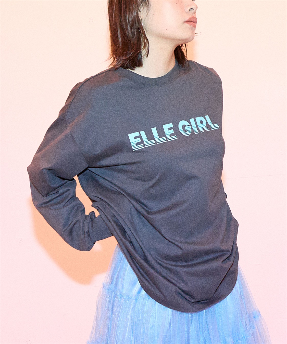 ELLEgirl オーバーサイズロゴプリントロンT_sub_5