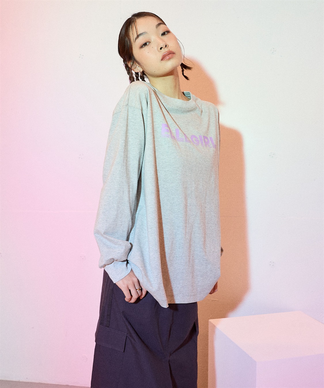 ELLEgirl オーバーサイズロゴプリントロンT_sub_10