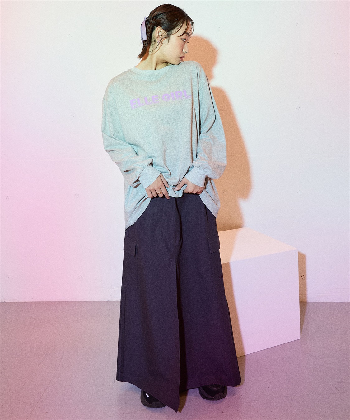 ELLEgirl オーバーサイズロゴプリントロンT_sub_15