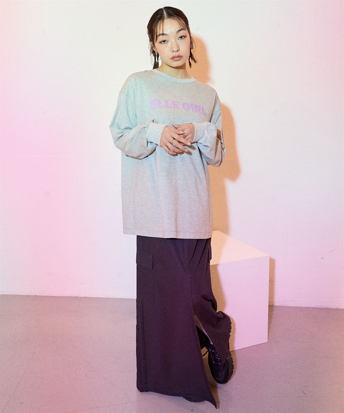 ELLEgirl オーバーサイズロゴプリントロンT_sub_16