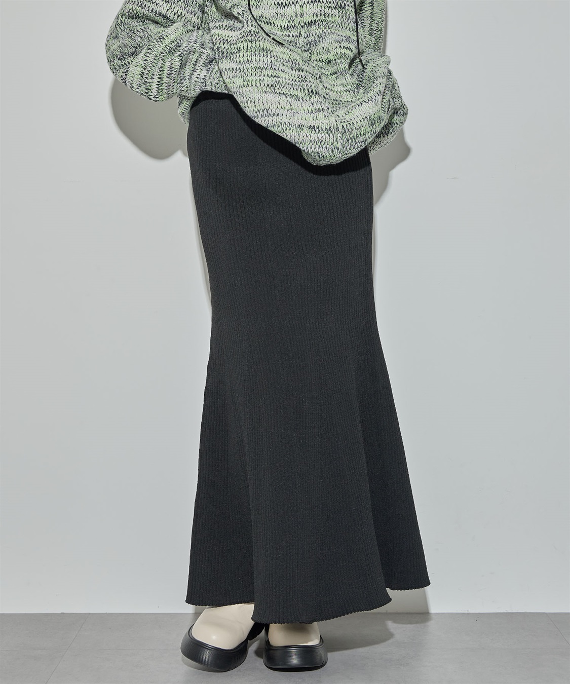 ELLEgirl スウェットライクリブニットマーメイドスカート_sub_3