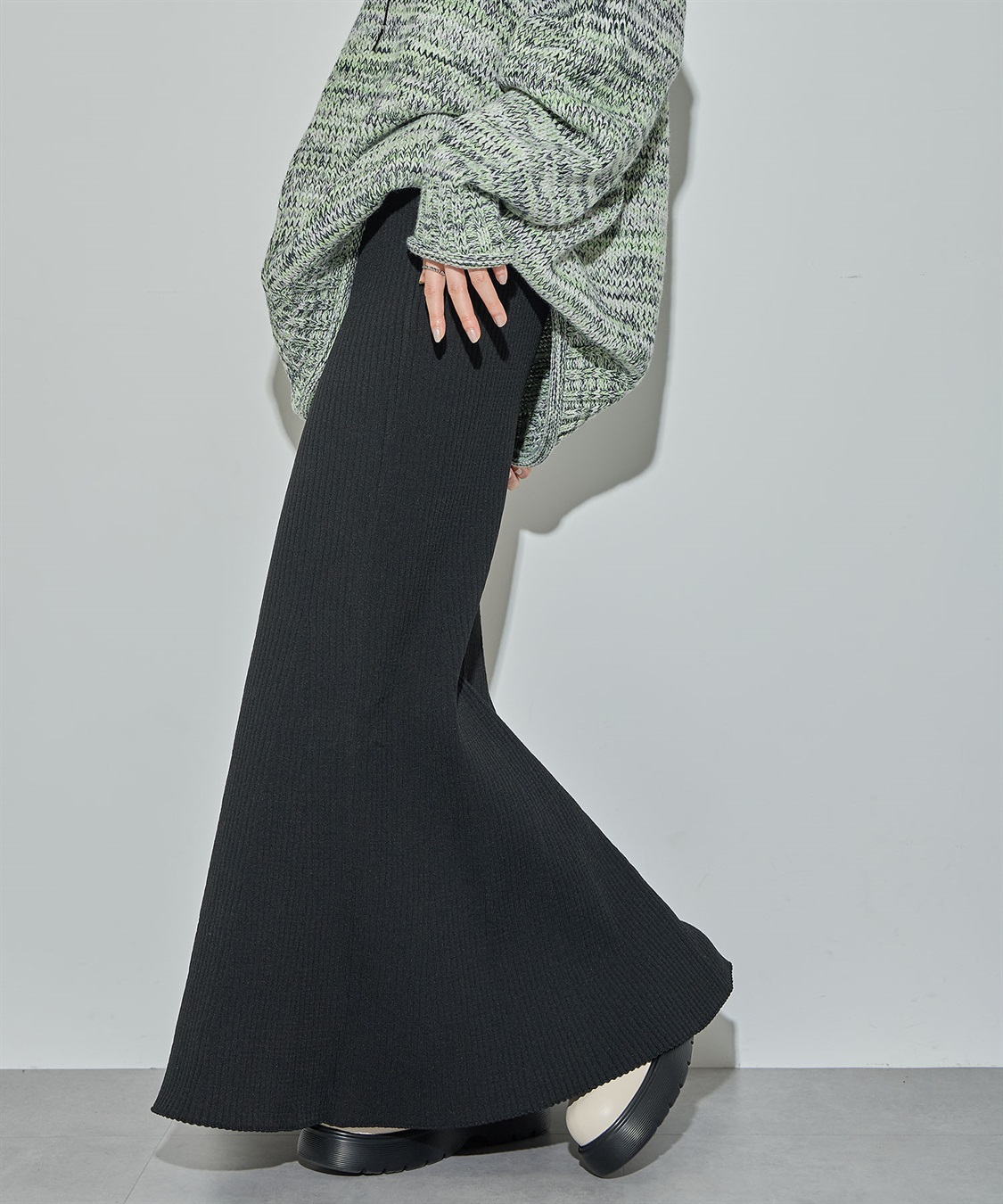 ELLEgirl スウェットライクリブニットマーメイドスカート_sub_4