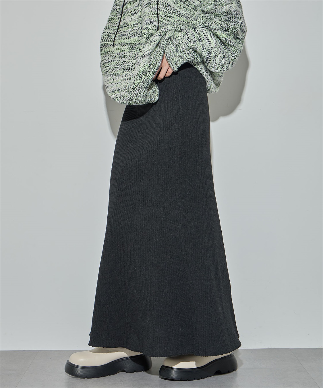ELLEgirl スウェットライクリブニットマーメイドスカート_sub_6