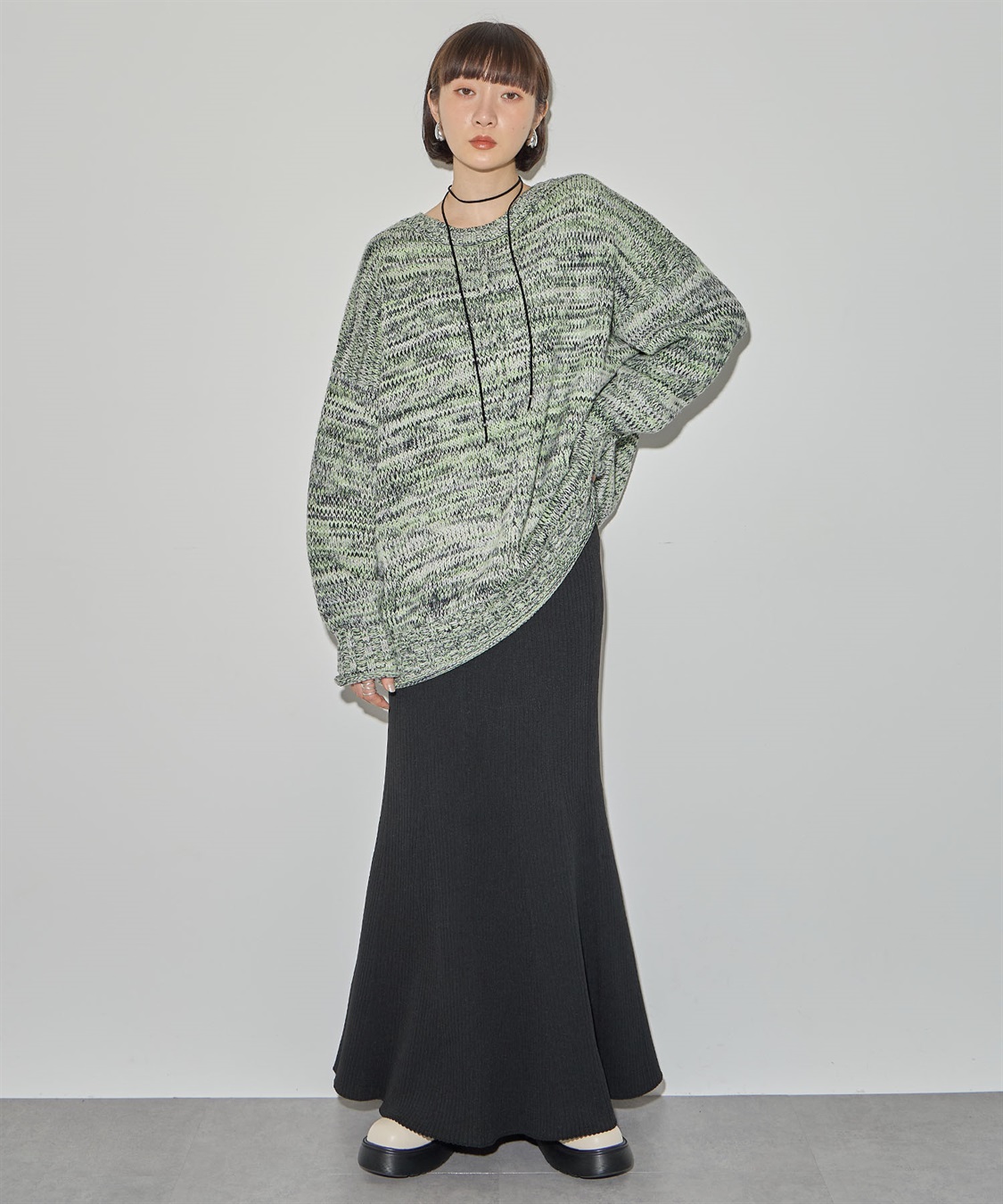 ELLEgirl スウェットライクリブニットマーメイドスカート_sub_9