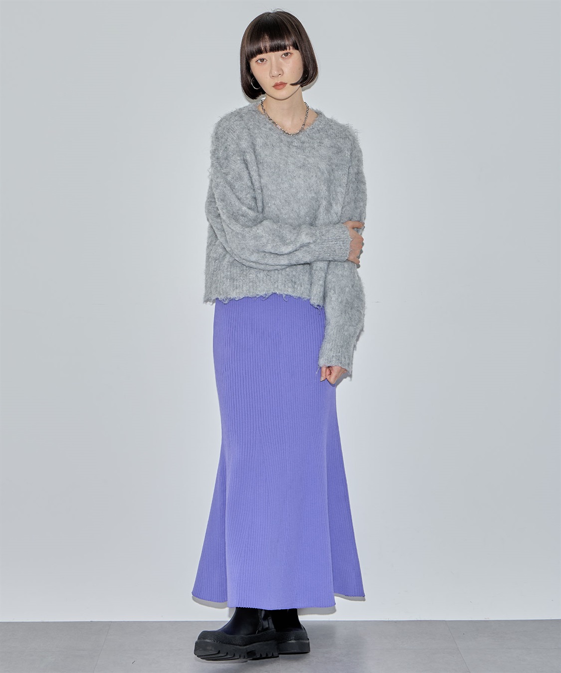 ELLEgirl スウェットライクリブニットマーメイドスカート_sub_19