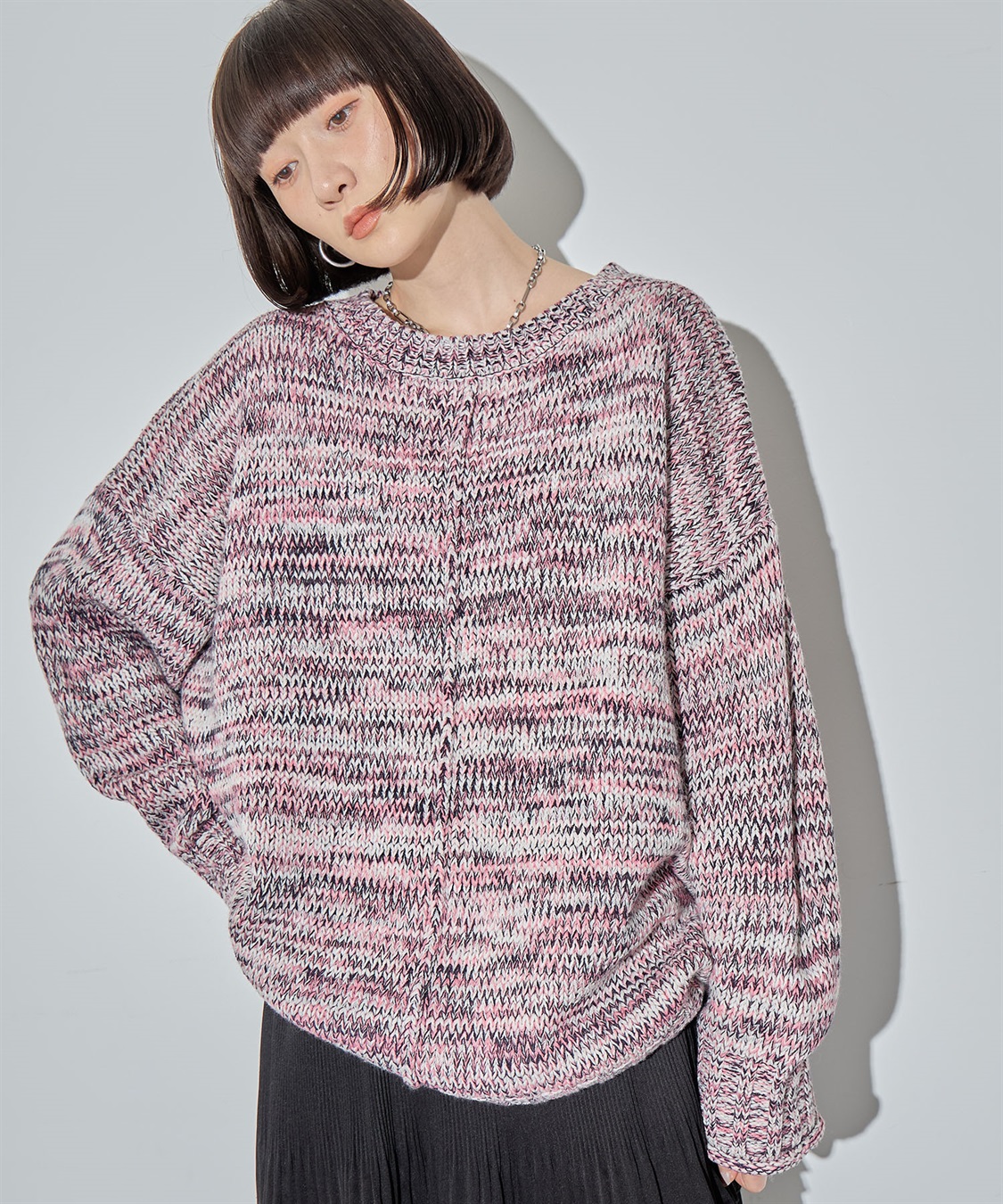 ミックスカラーニットプルオーバー ELLEgirl｜クロスプラス公式