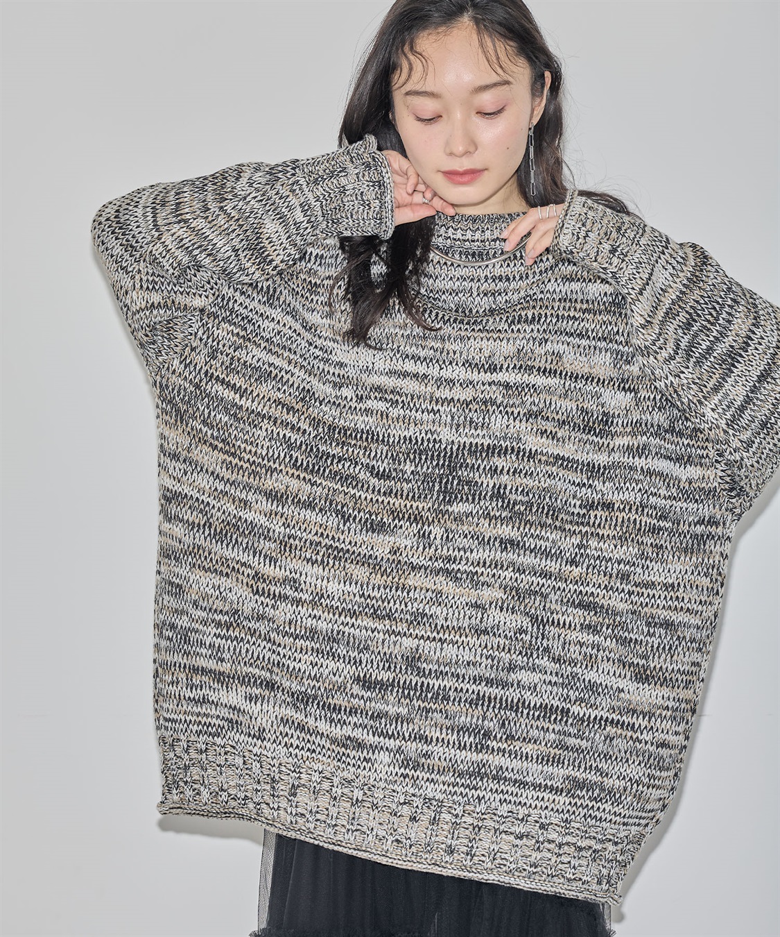 ミックスカラーニットプルオーバー ELLEgirl｜クロスプラス公式