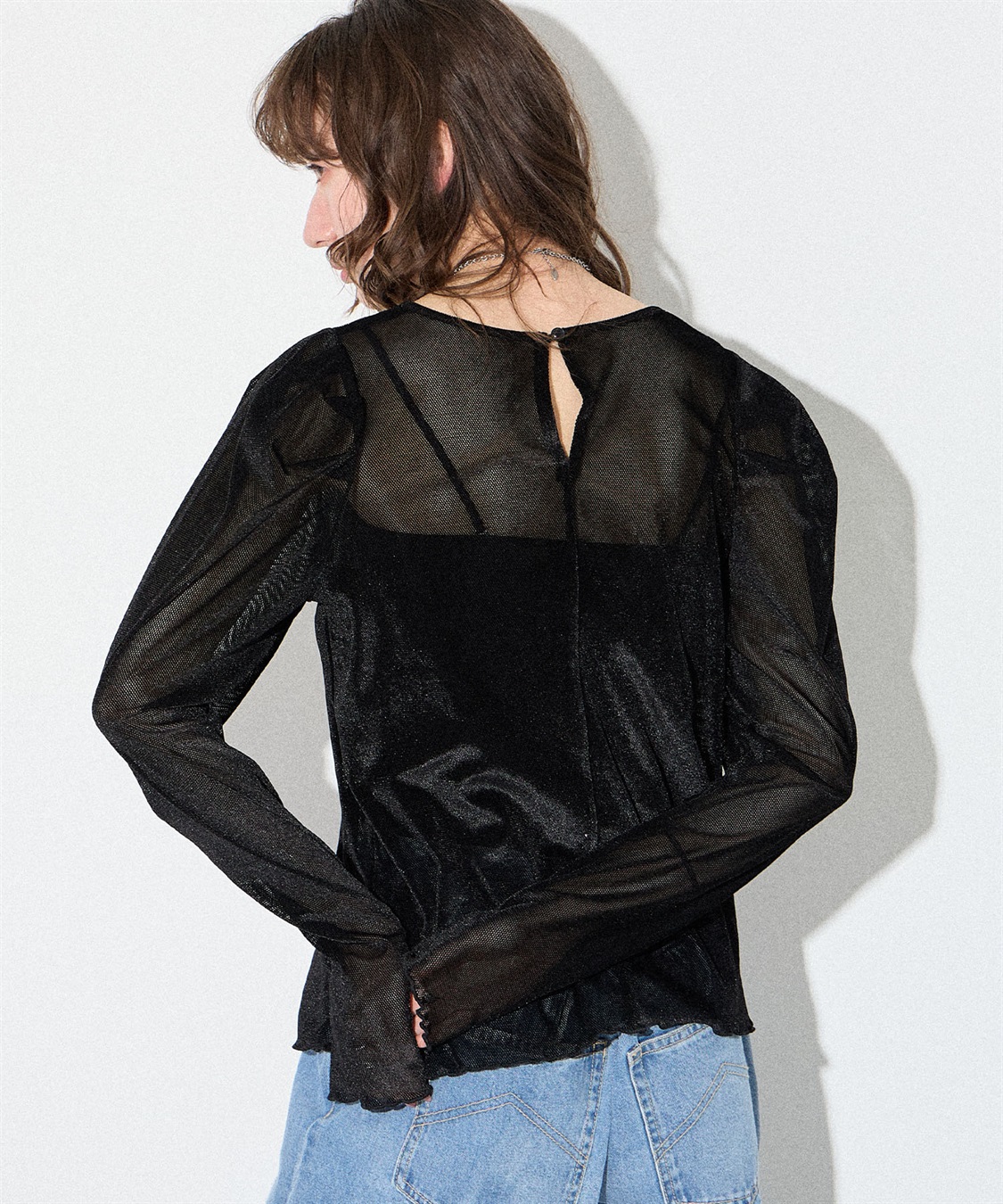 フロッキーチュールパフスリーブトップス ELLEgirl｜クロスプラス公式