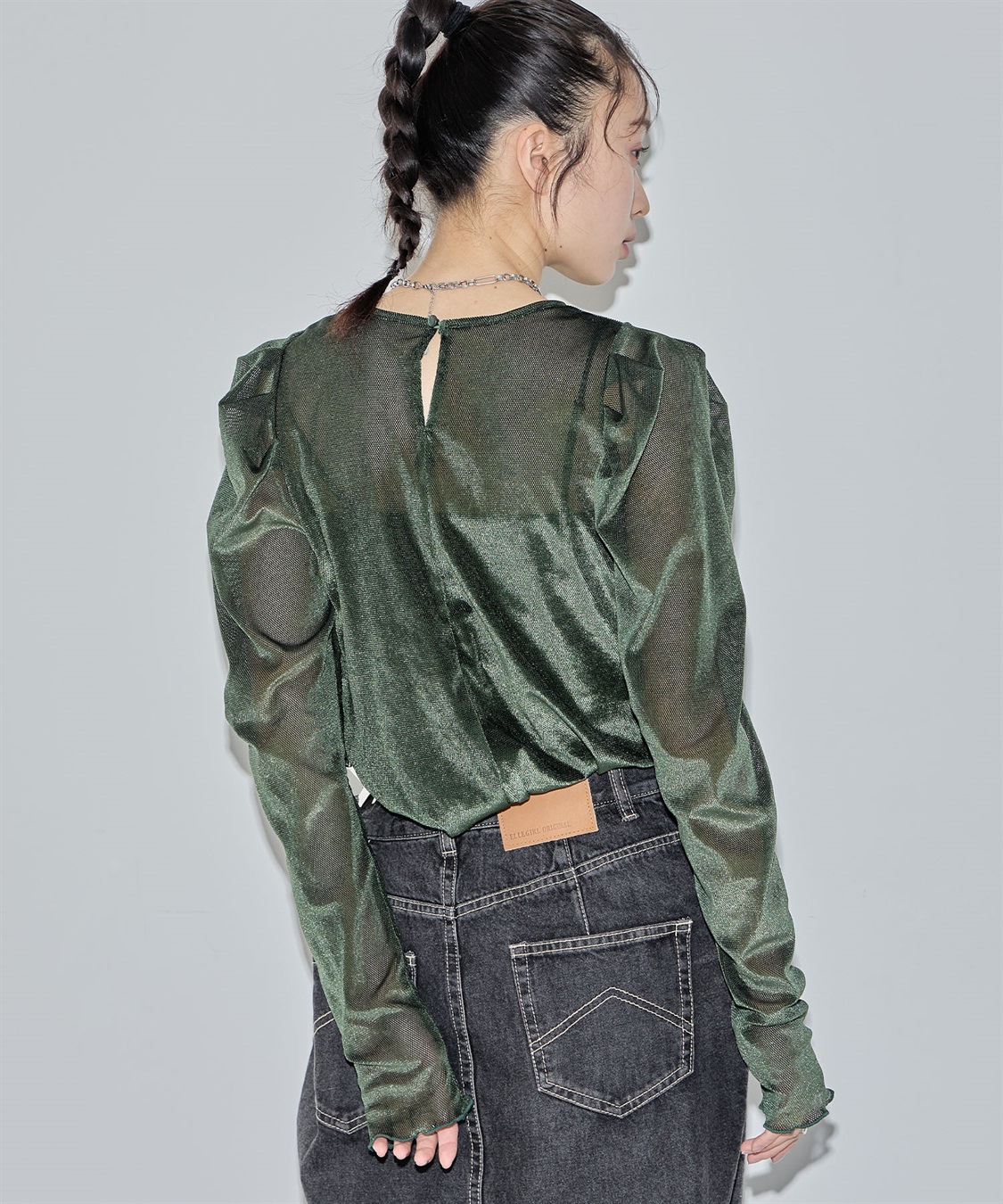 フロッキーチュールパフスリーブトップス ELLEgirl｜クロスプラス公式