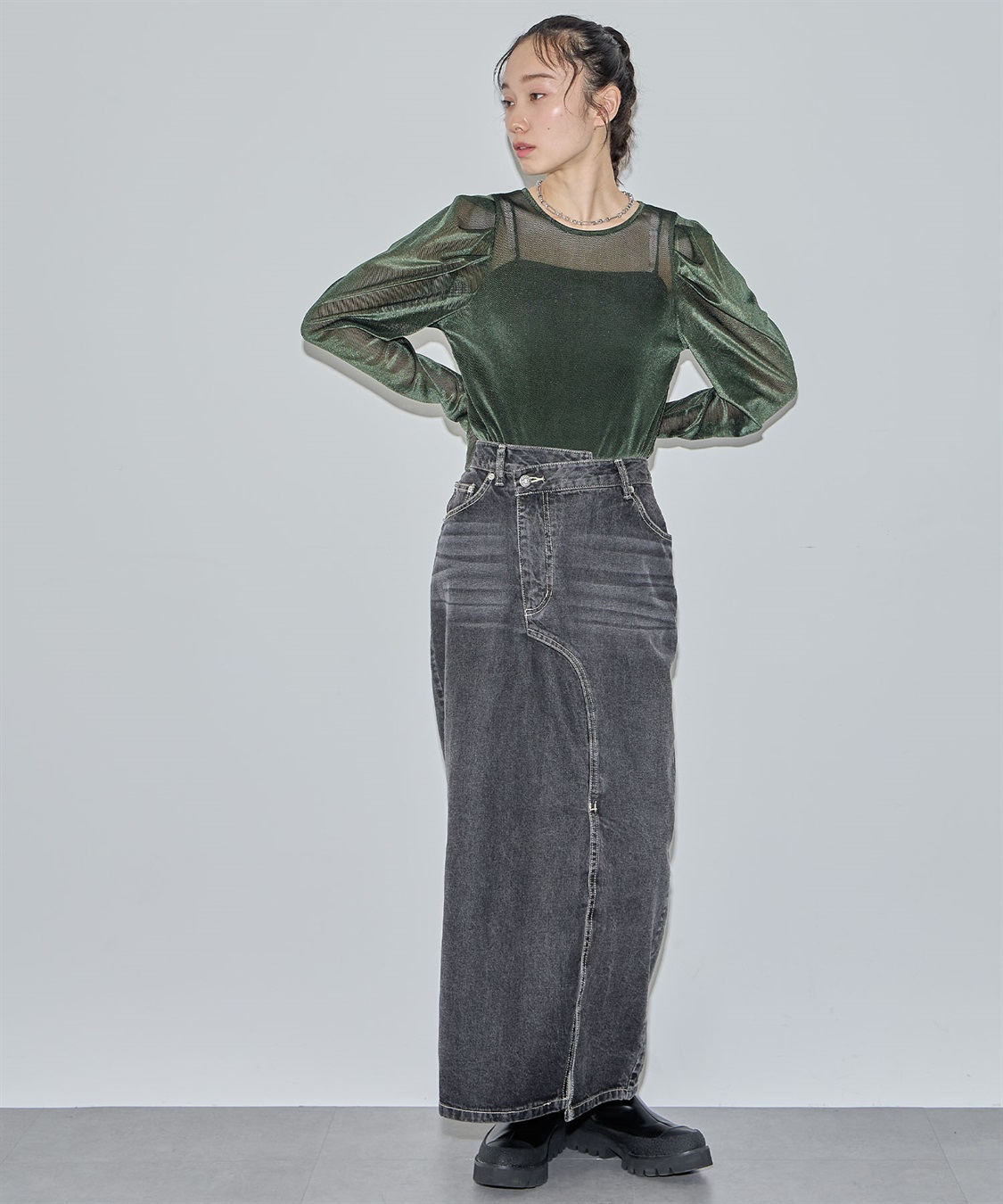 フロッキーチュールパフスリーブトップス ELLEgirl｜クロスプラス公式