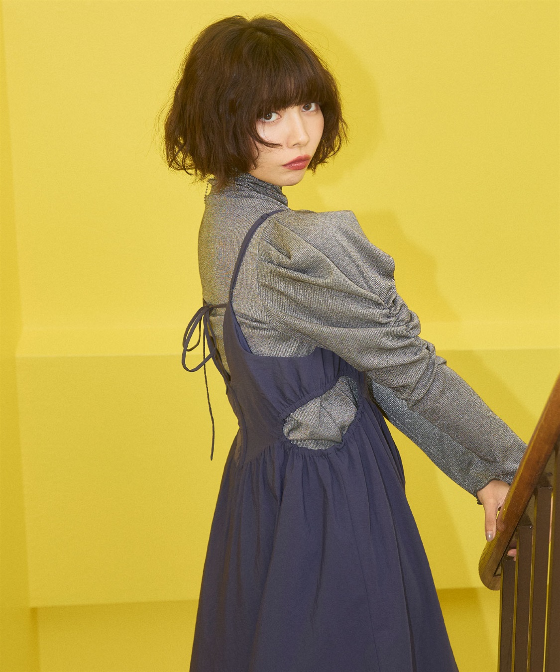 ELLEgirl ラメハイネックパフスリーブトップス_sub_11