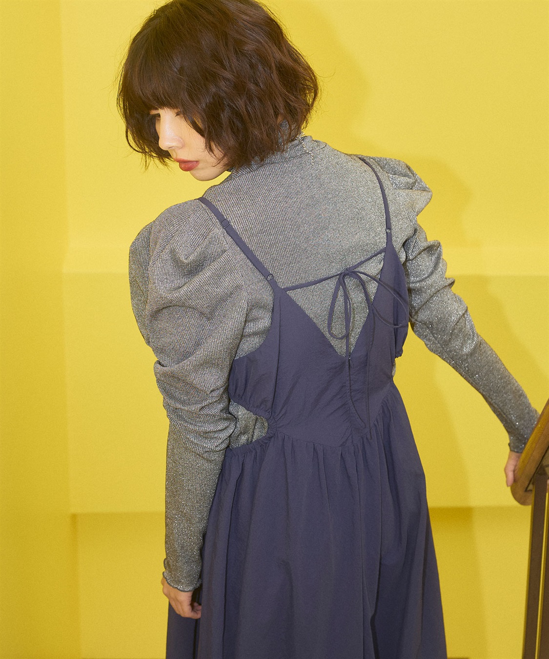 ELLEgirl ラメハイネックパフスリーブトップス_sub_13