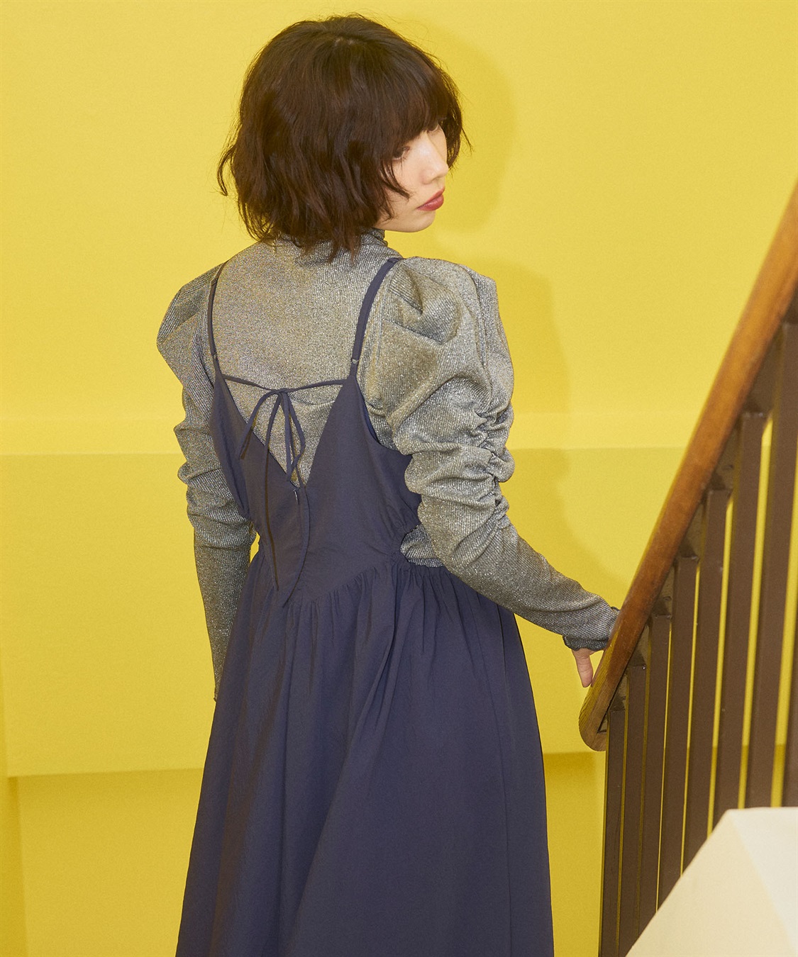 ELLEgirl ラメハイネックパフスリーブトップス_sub_14