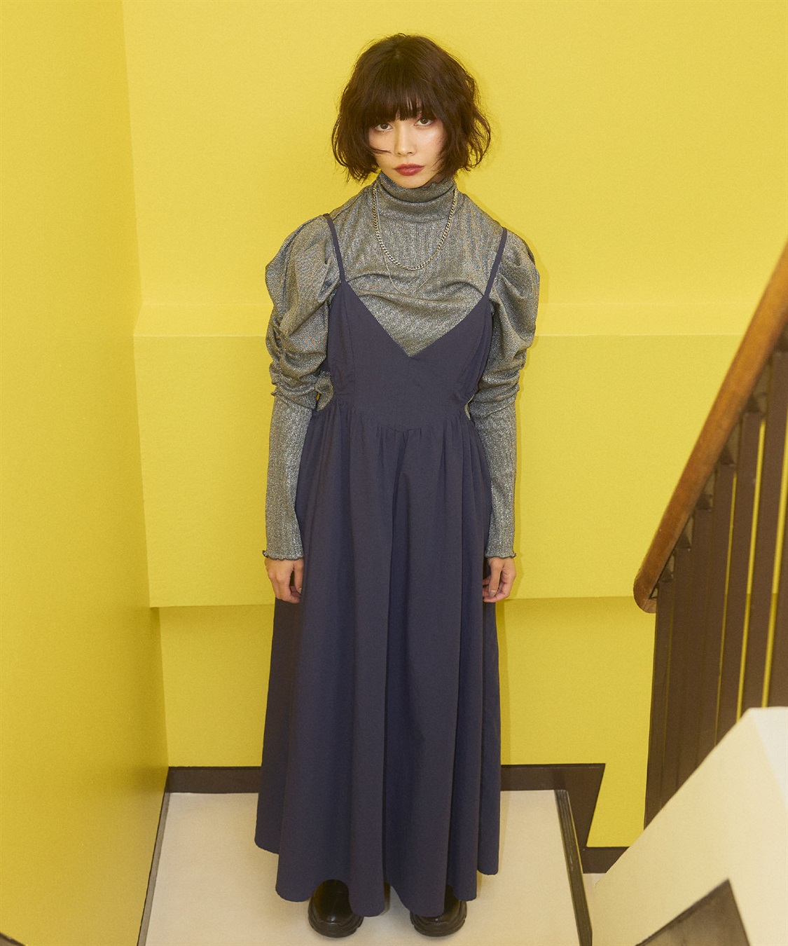 ELLEgirl ラメハイネックパフスリーブトップス_sub_15