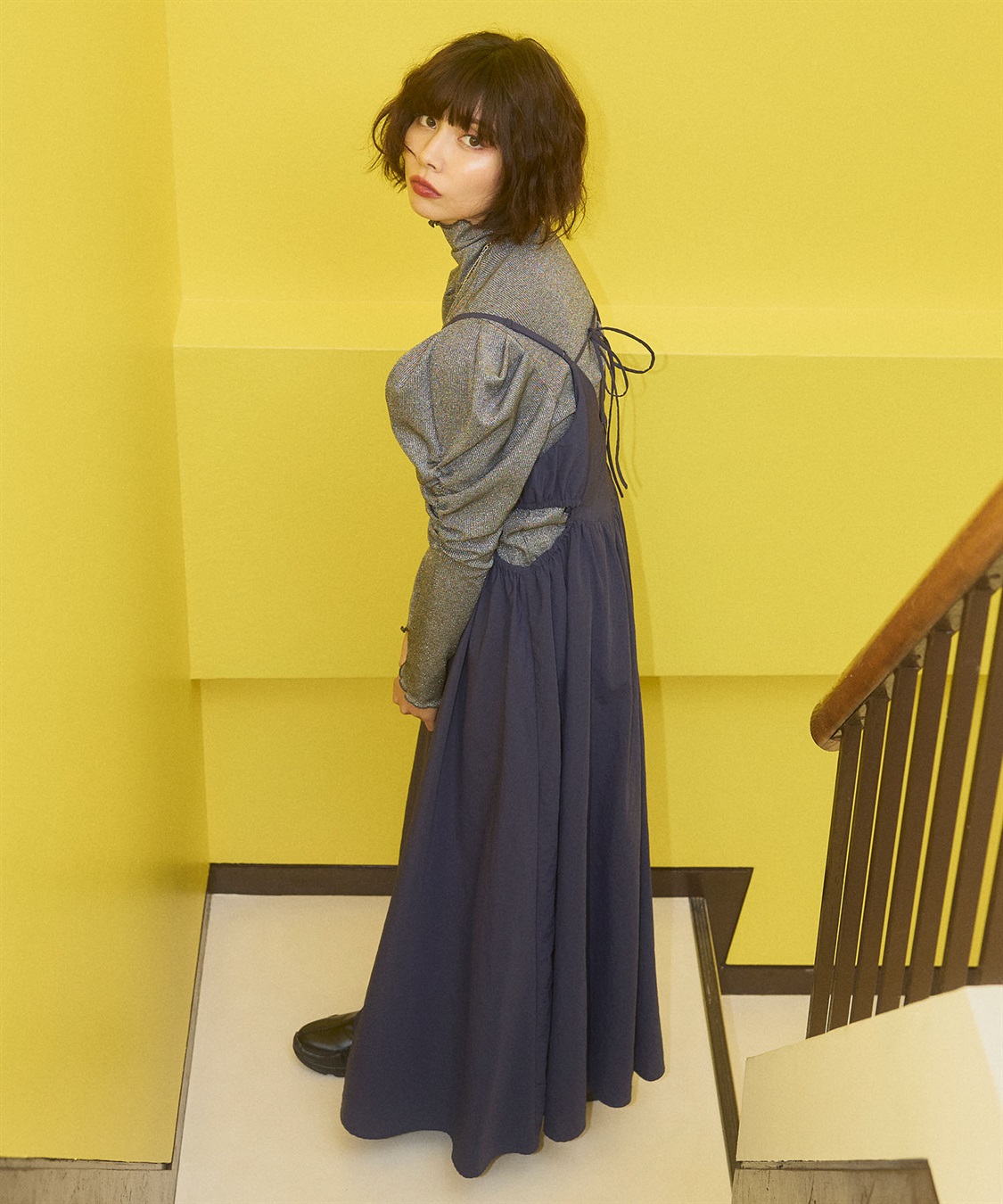 ELLEgirl ラメハイネックパフスリーブトップス_sub_18