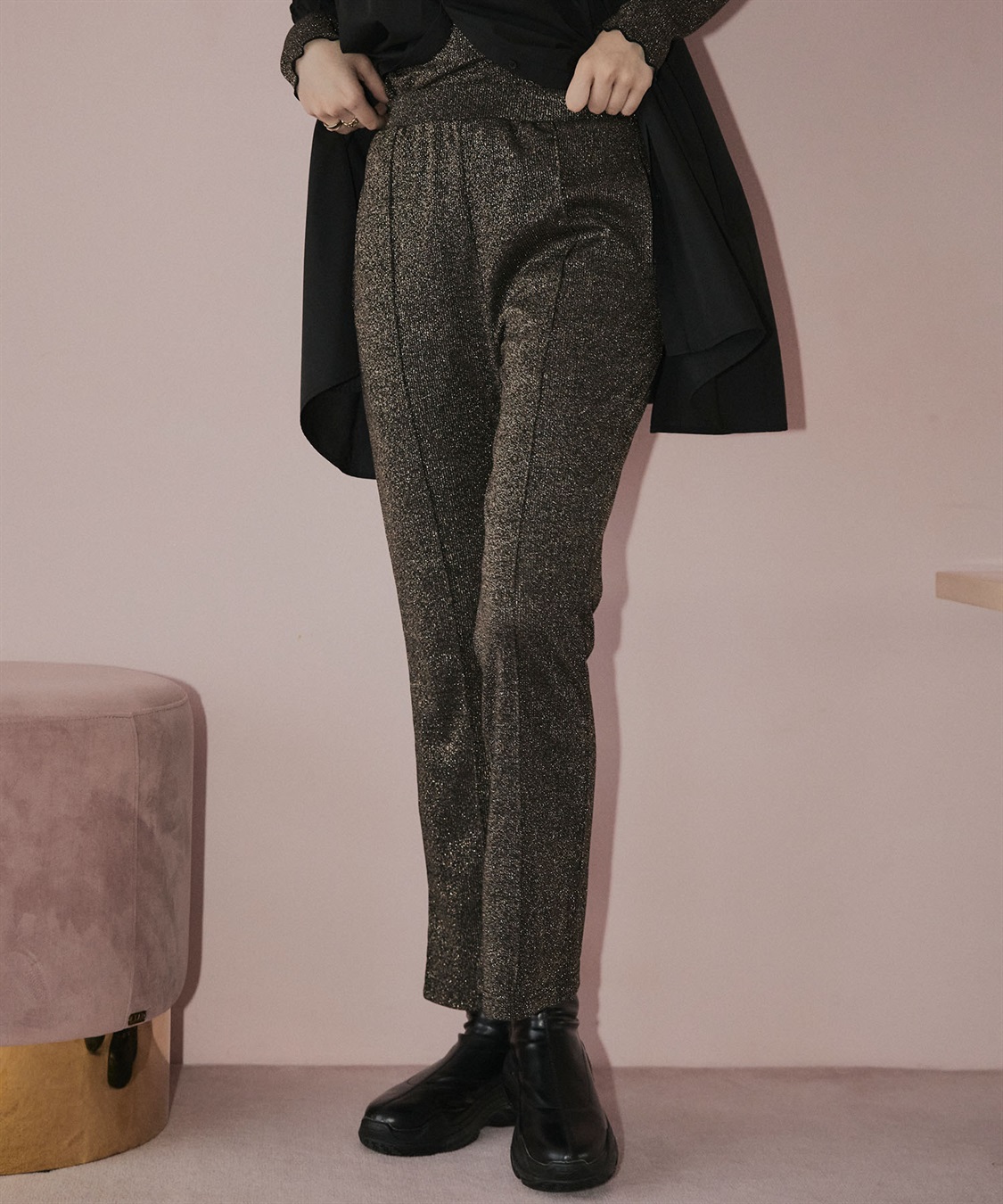 ELLEgirl ラメセンターシームリブパンツ_sub_2