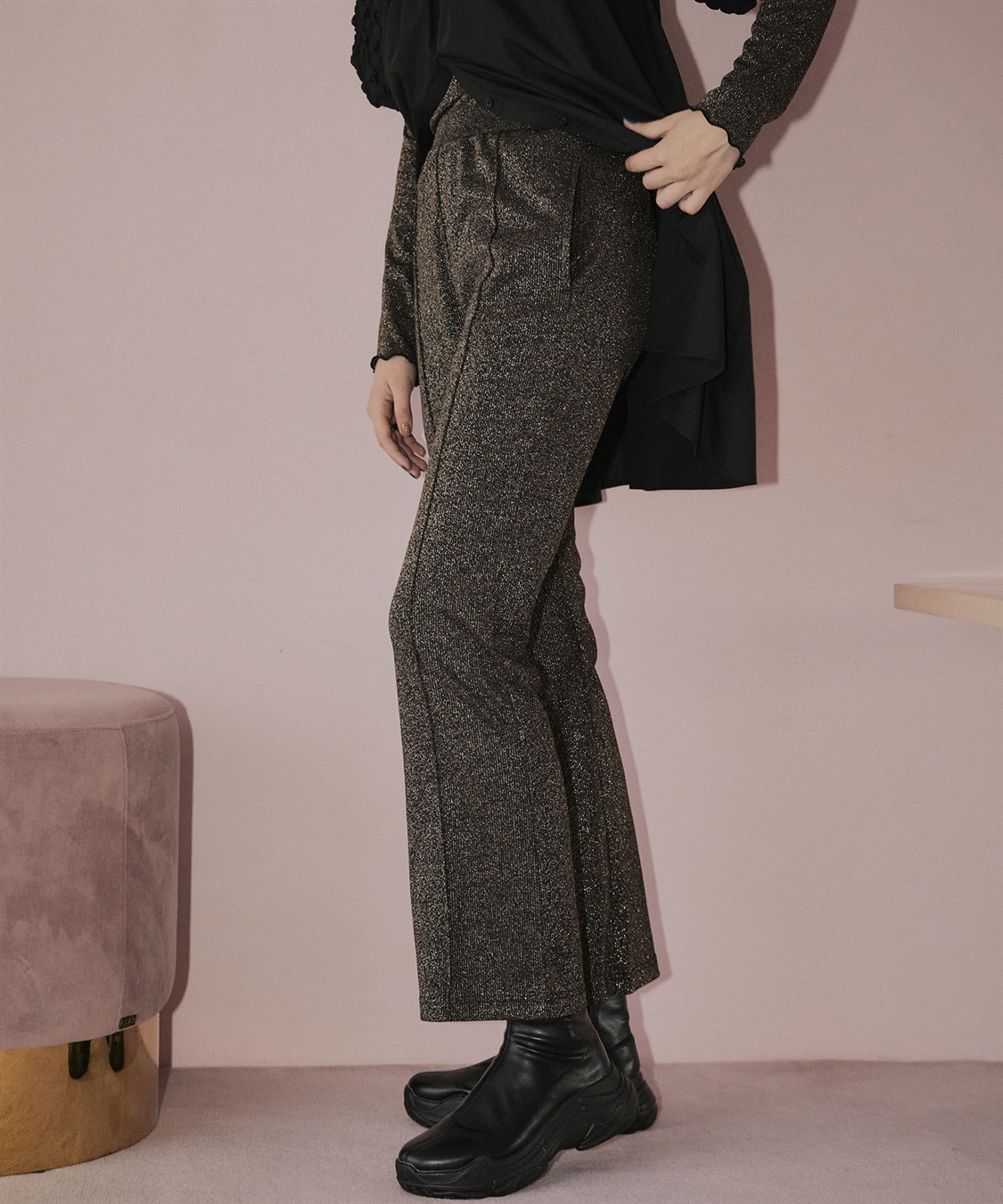 ELLEgirl ラメセンターシームリブパンツ_sub_3