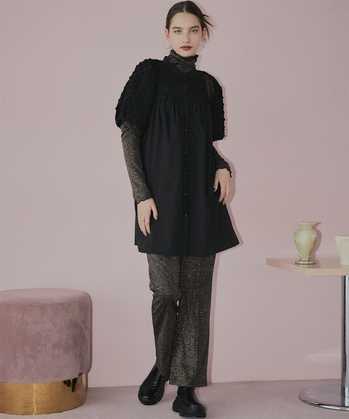 ELLEgirl ラメセンターシームリブパンツ_sub_4