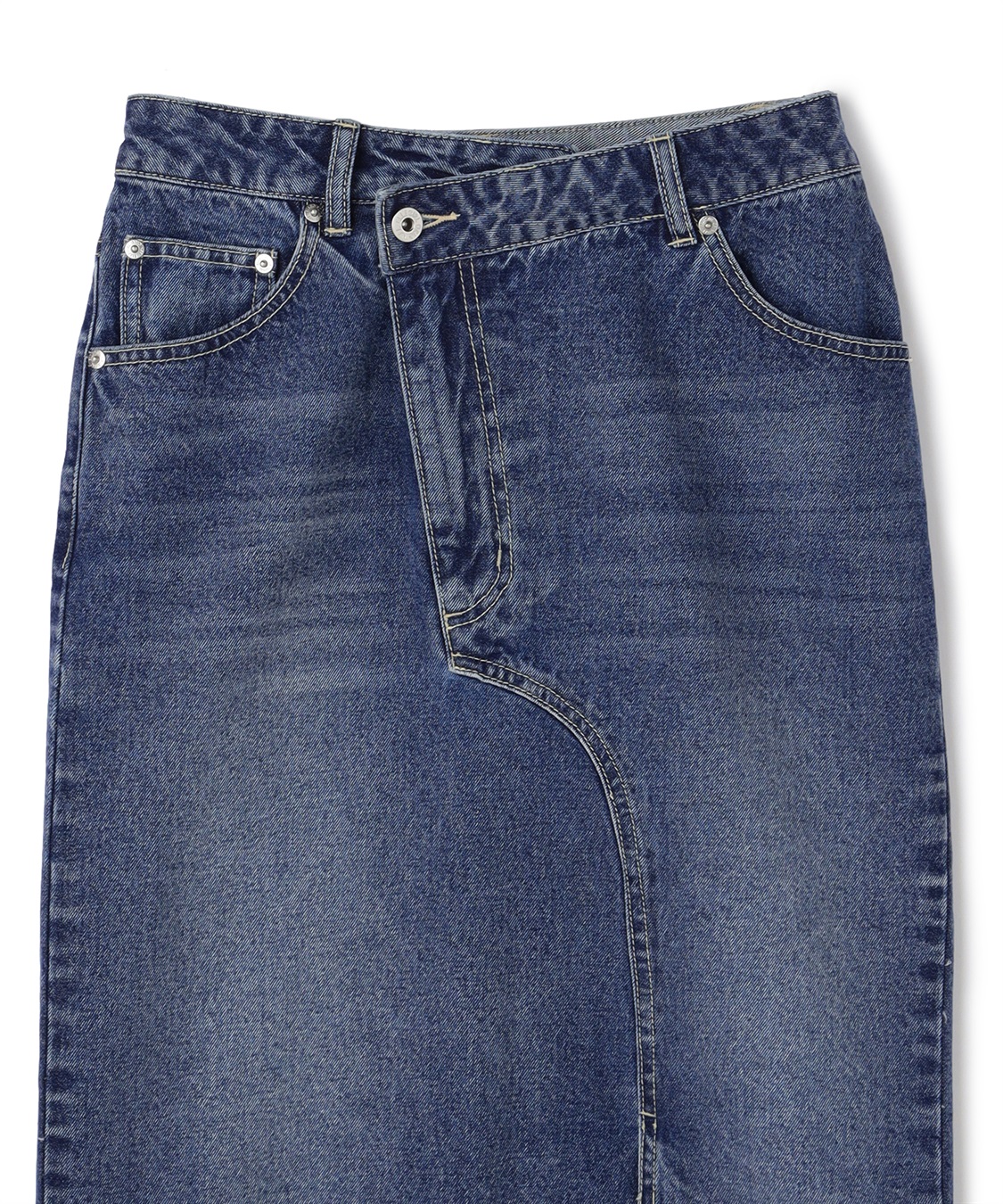 ELLEgirl リメイク風フロントスリットデニムロングスカート_sub_21