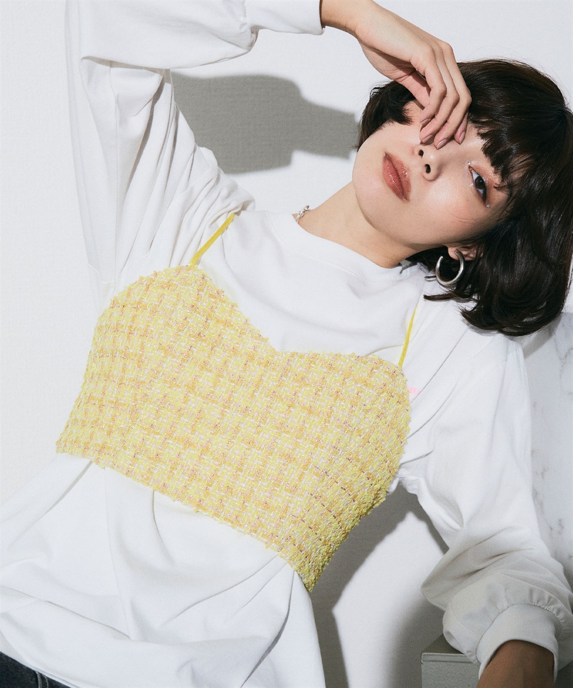 ラメツイードキャミビスチェ ELLEgirl｜クロスプラス公式通販サイト