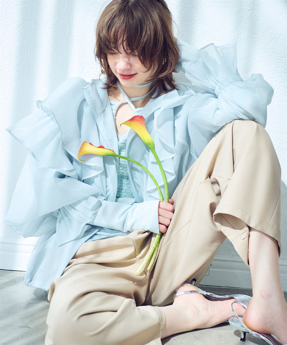 ella シアーブルゾン　ホワイト ella シアーブルゾン ホワイト ジャケット・アウター