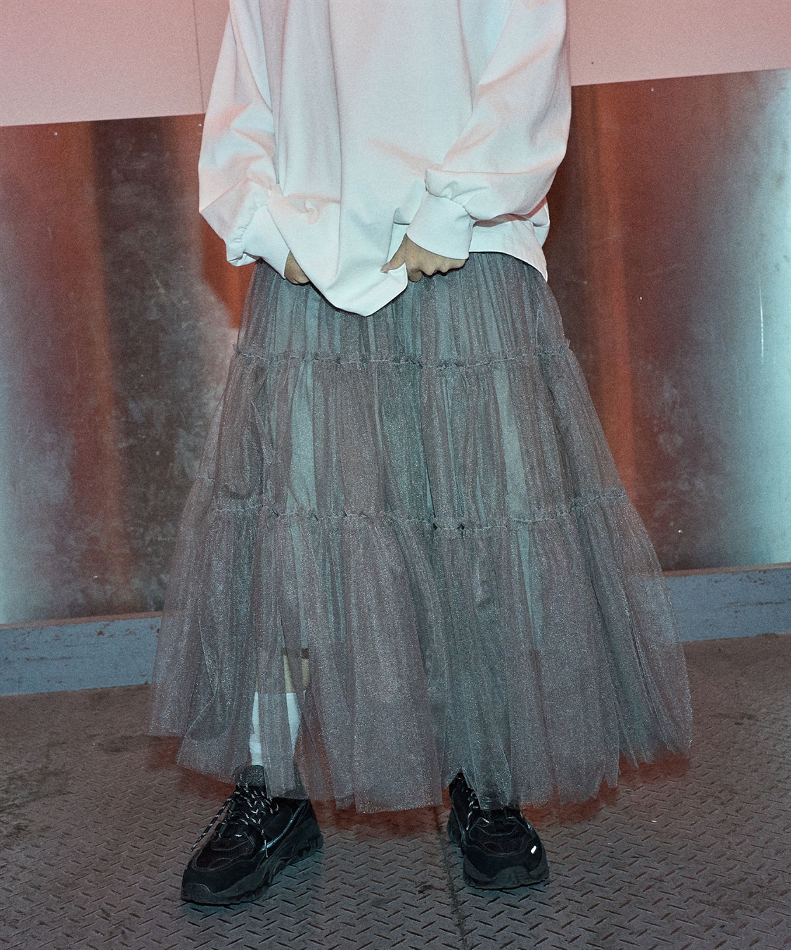 ELLEgirl チュールティアードスカート_sub_3