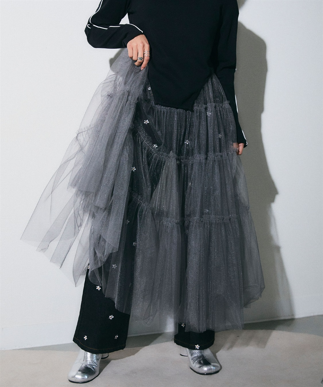 ELLEgirl チュールティアードスカート_sub_8