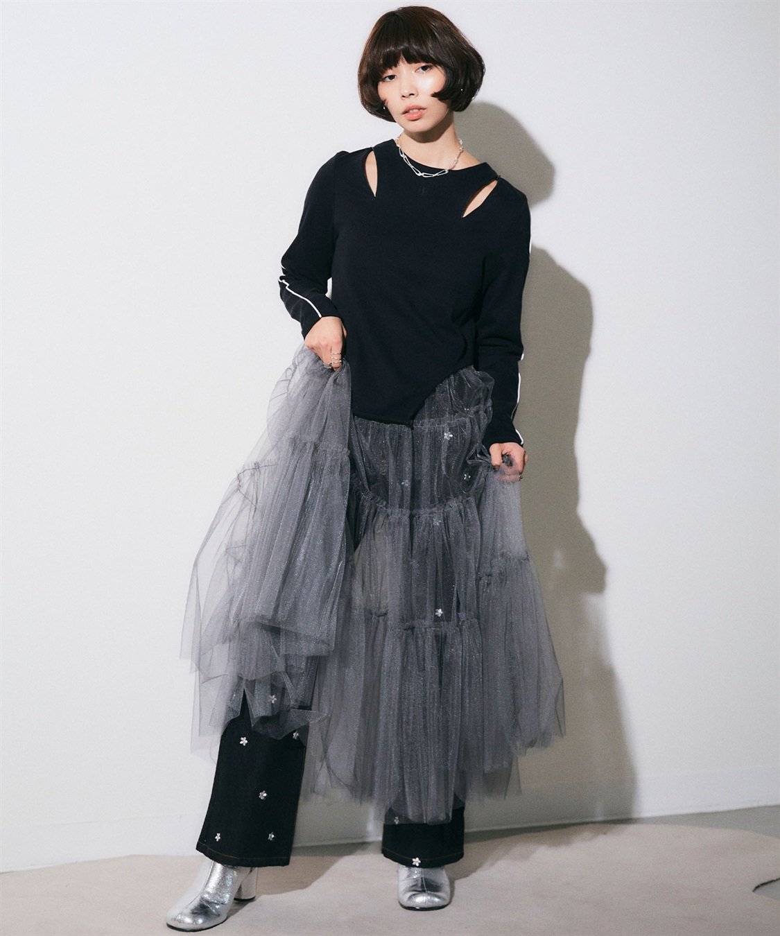 ELLEgirl チュールティアードスカート_sub_10