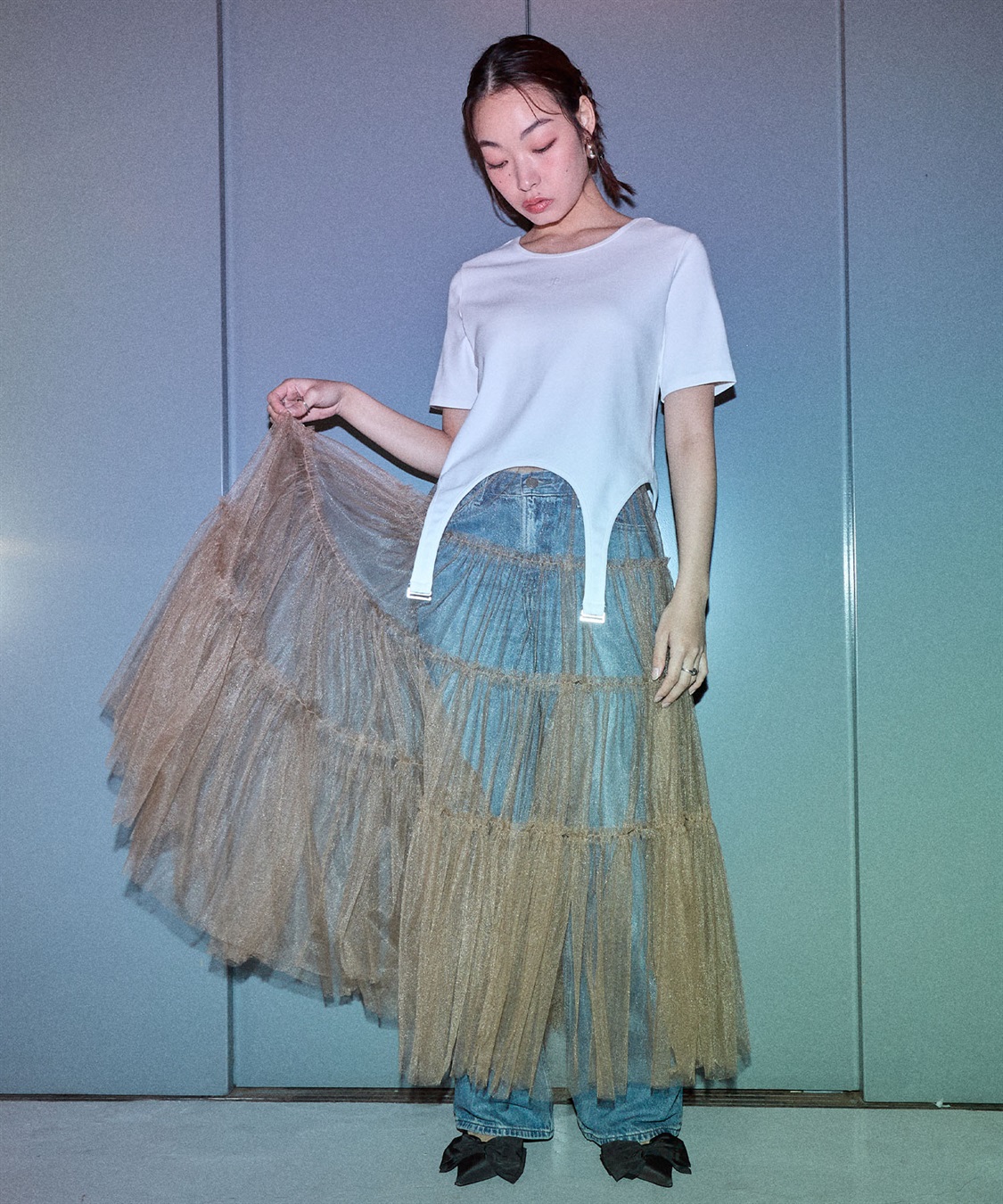 ELLEgirl チュールティアードスカート_sub_20