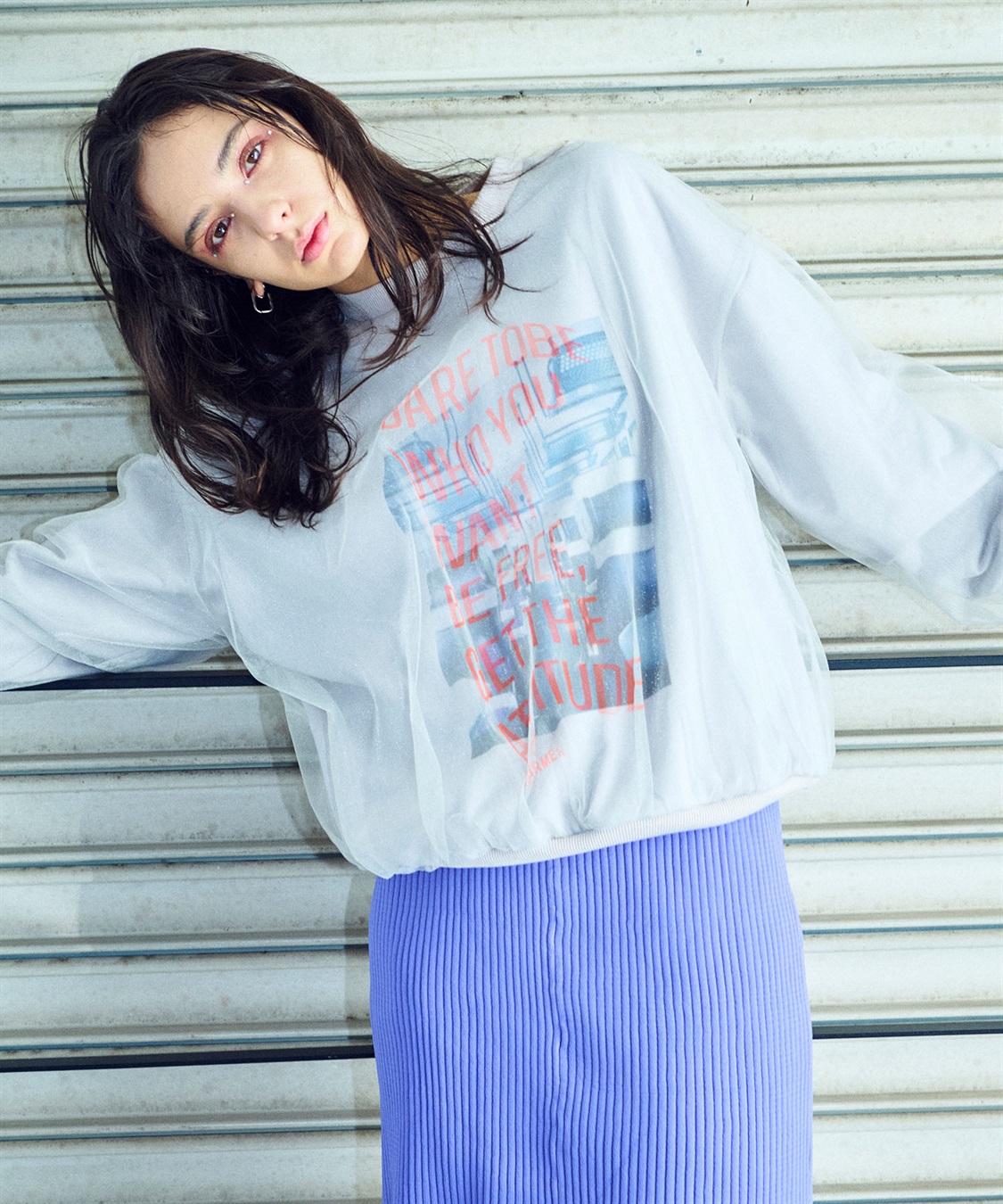 ELLEgirl チュールレイヤードスウェットプルオーバー_sub_2