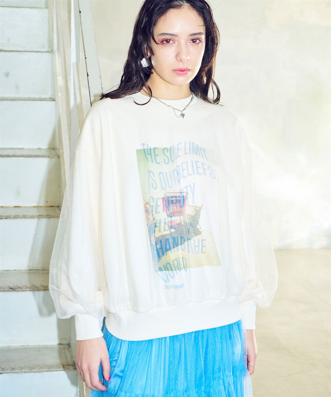チュールレイヤードスウェット(Tシャツ・カットソー)｜トップス