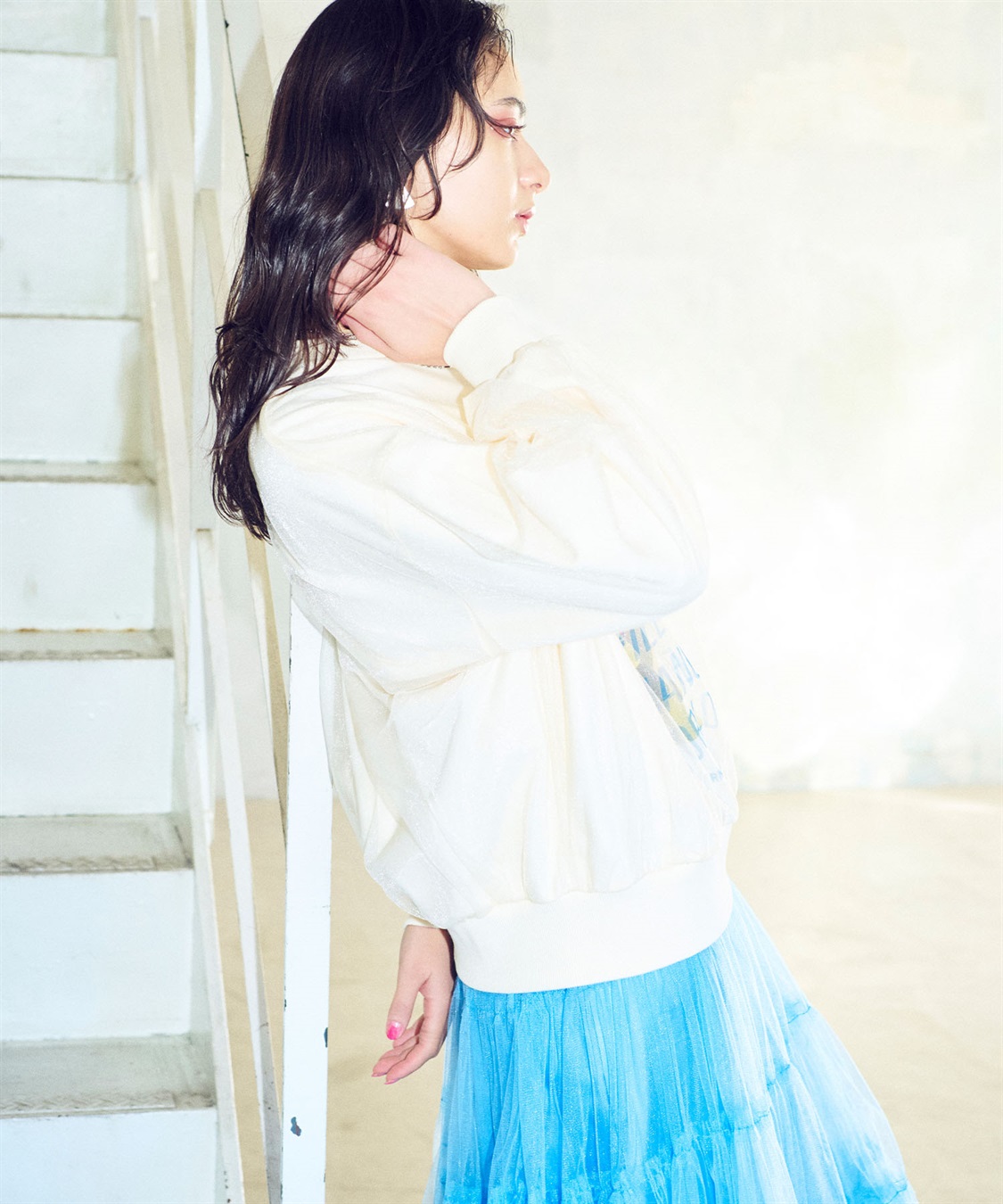 チュールレイヤードスウェットプルオーバー ELLEgirl｜クロス