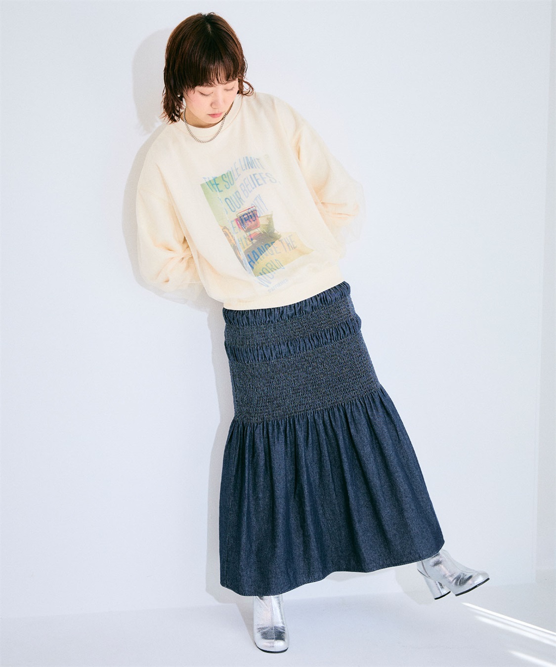 ELLEgirl チュールレイヤードスウェットプルオーバー_sub_20