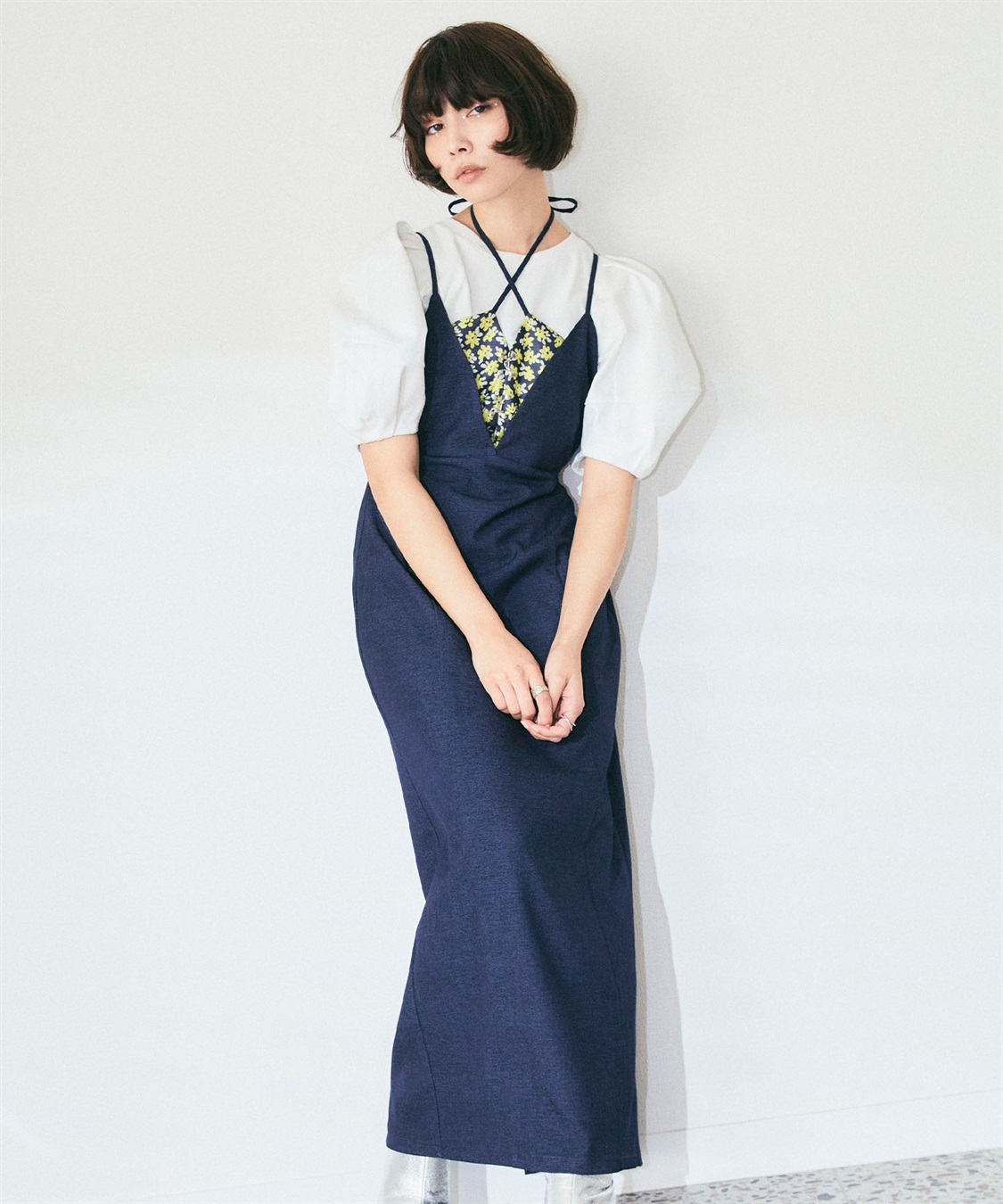 ELLEgirl フラワージャガードビスチェワンピース_sub_17