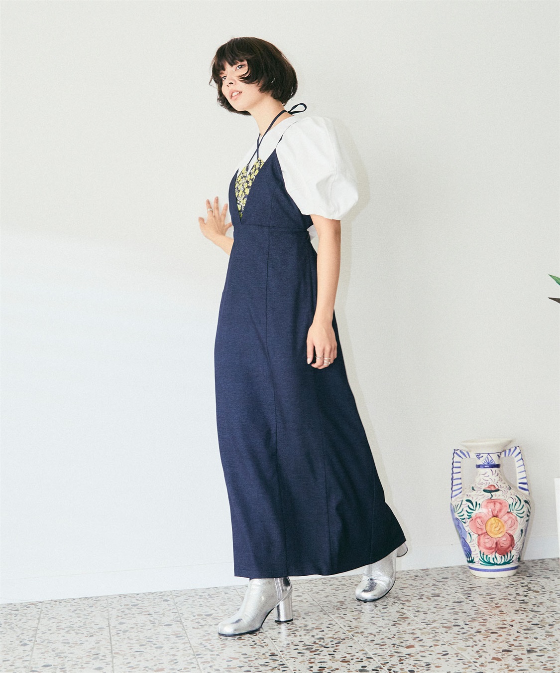 ELLEgirl フラワージャガードビスチェワンピース_sub_19