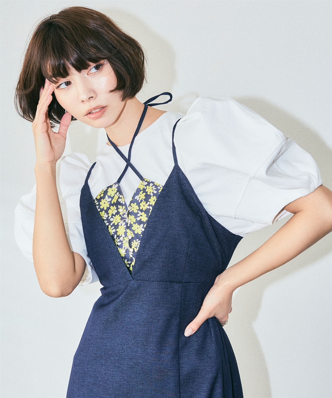 ELLEgirl フラワージャガードビスチェワンピース_sub_22