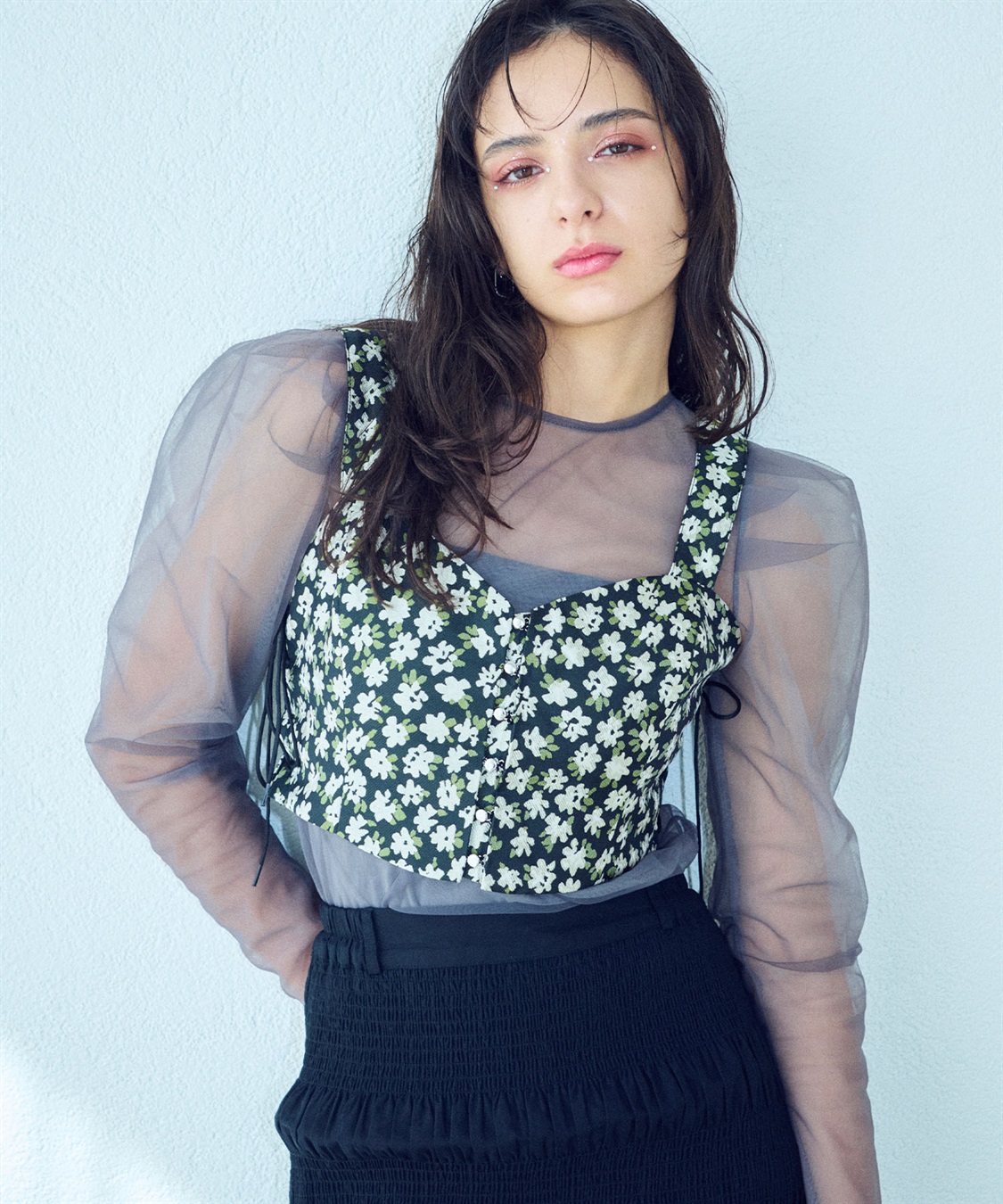 ELLEgirl フロントホックフラワービスチェ_sub_20