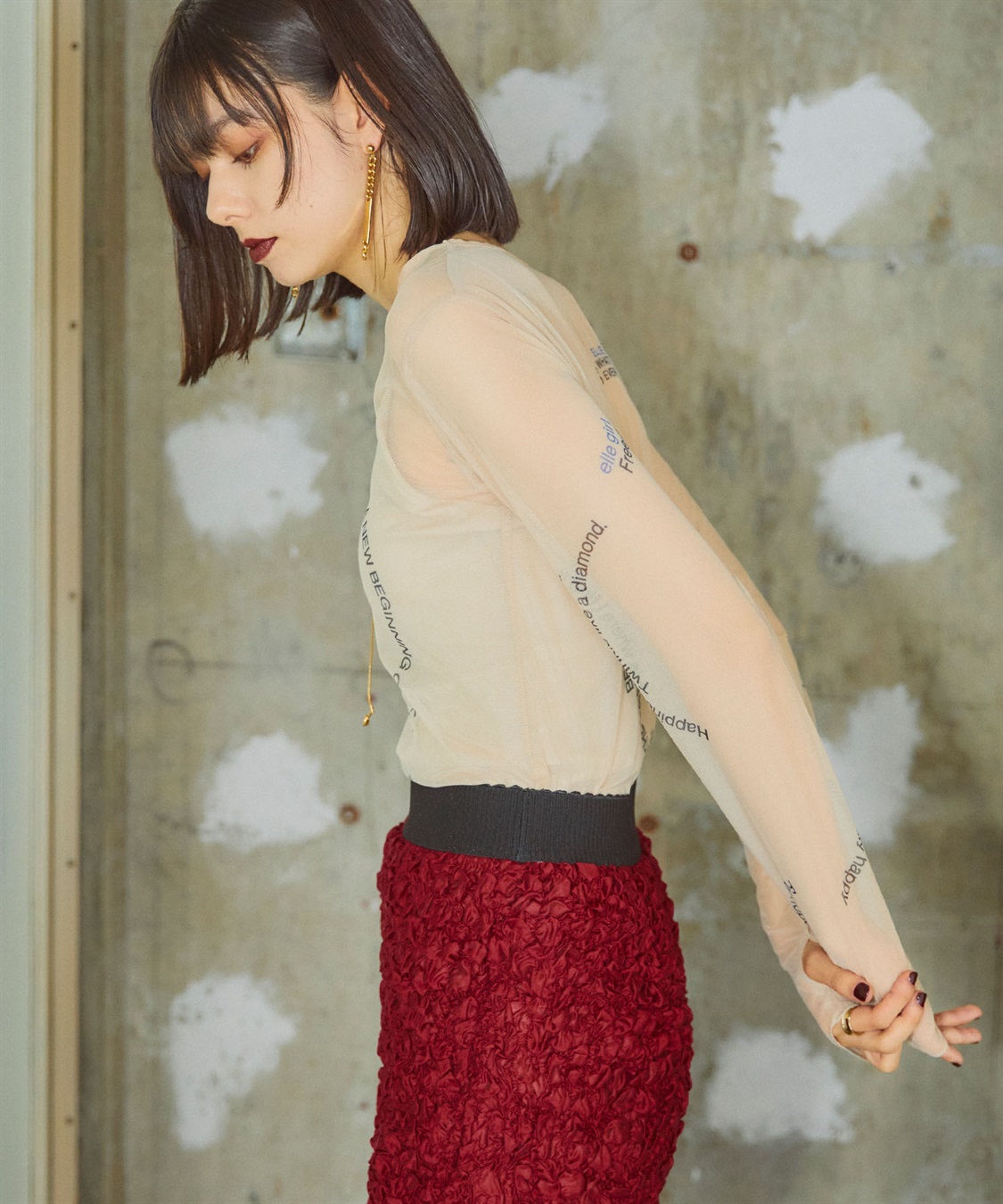 ELLEgirl タトゥープリントシアートップス_sub_4