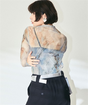 ELLEgirl ハイネック転写総柄シアートップス_subthumb_5