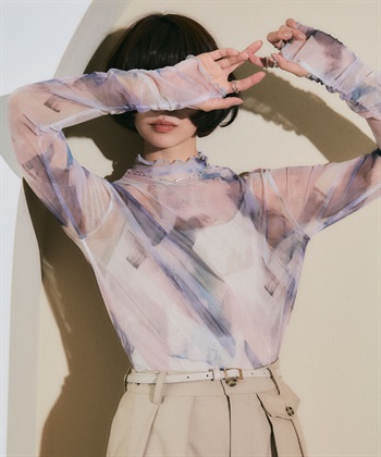 ELLEgirl ハイネック転写総柄シアートップス_subthumb_13