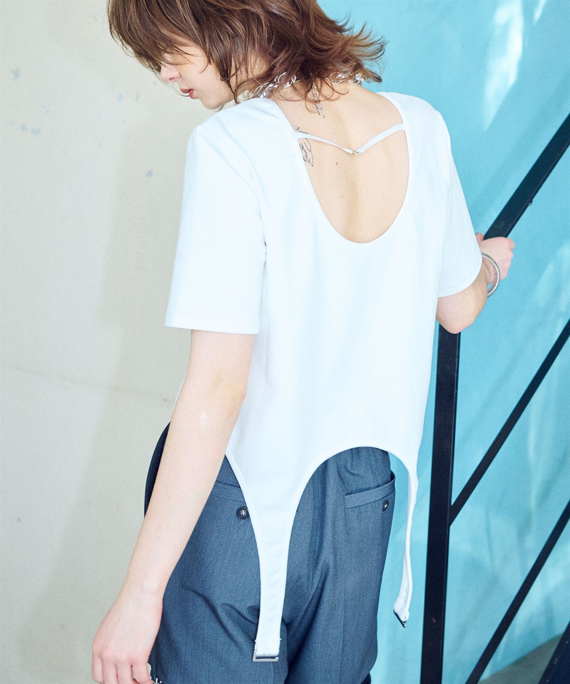 サスペンダーデザイントップス ELLEgirl｜クロスプラス公式通販