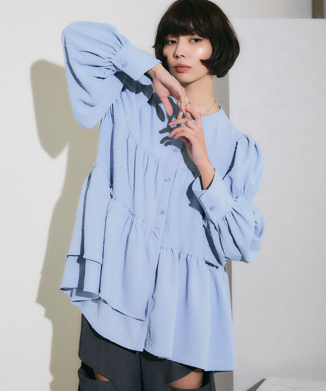 ELLEgirl パフスリーブティアードブラウス_sub_13