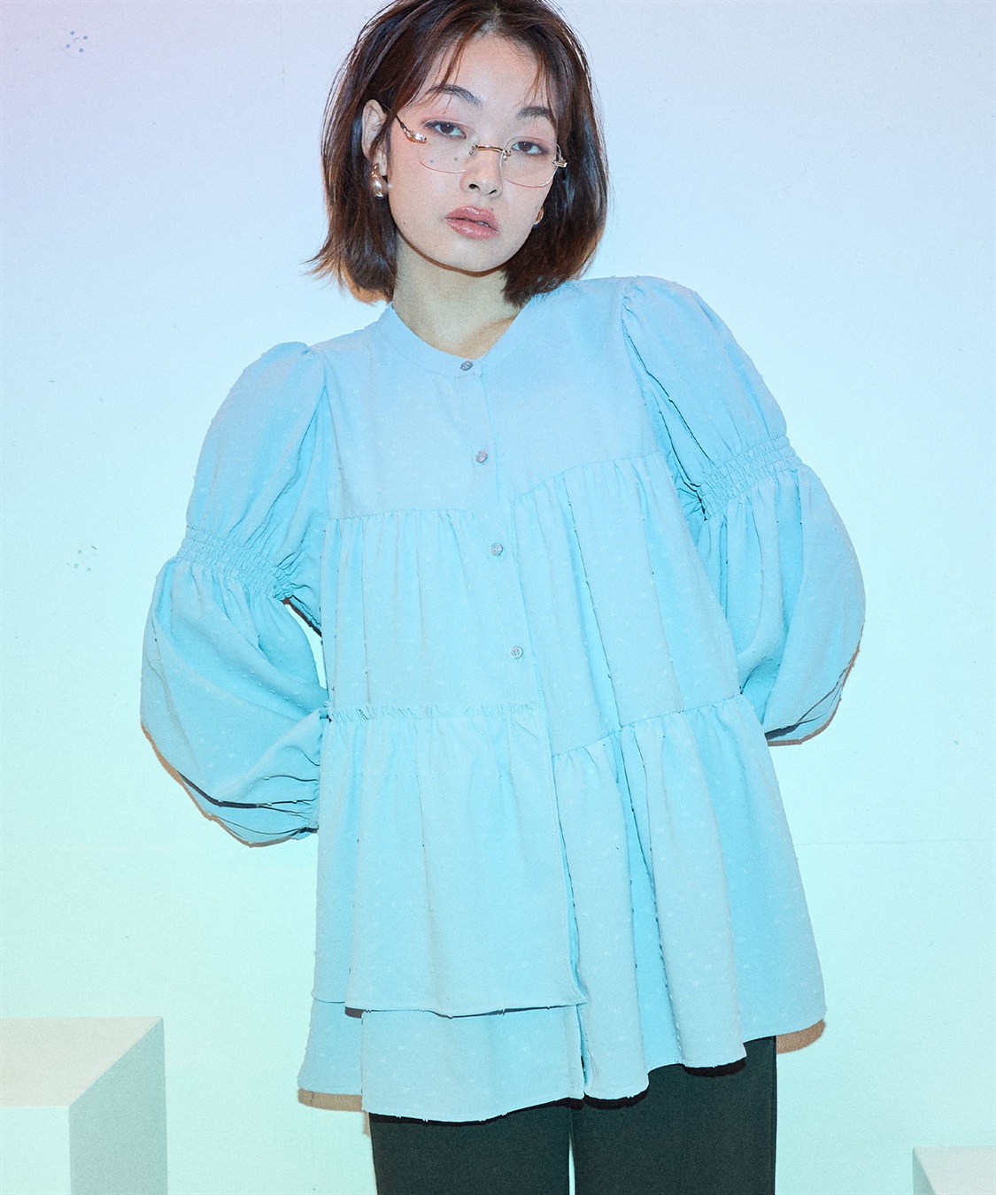 ELLEgirl パフスリーブティアードブラウス_sub_17