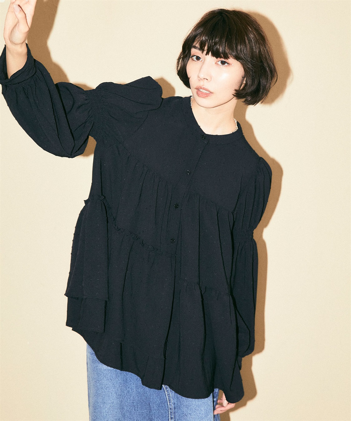 ELLEgirl パフスリーブティアードブラウス_sub_19