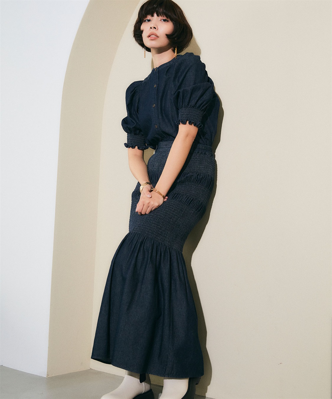 ELLEgirl ギャザーパフスリーブブラウス_sub_11