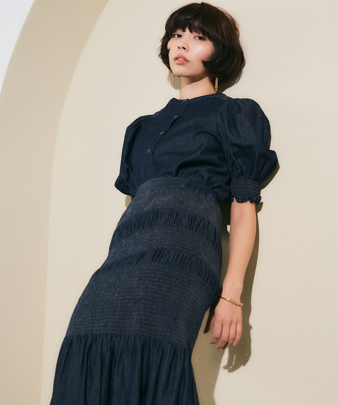 ELLEgirl ギャザーパフスリーブブラウス_sub_13