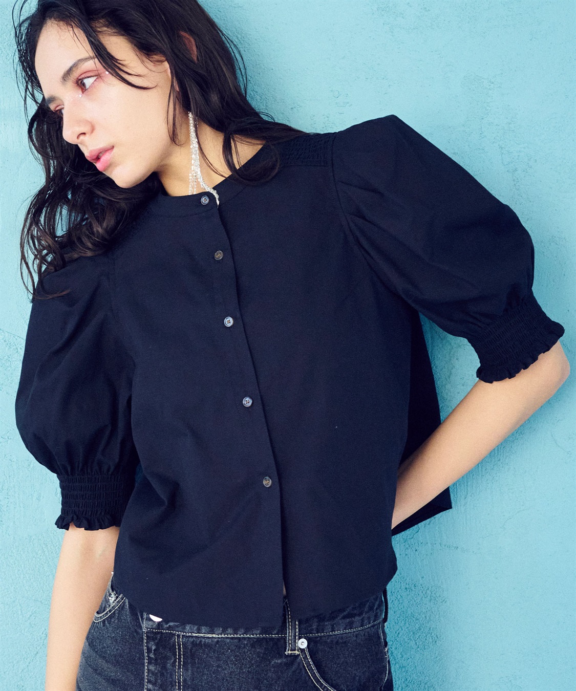 ELLEgirl ギャザーパフスリーブブラウス_sub_14