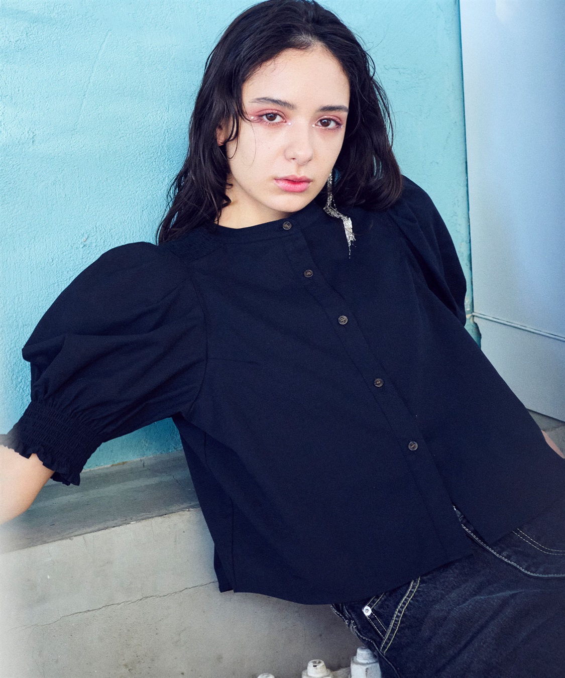 ELLEgirl ギャザーパフスリーブブラウス_sub_17